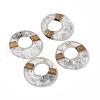 Transparent Resin & Walnut Wood Pendants RESI-M027-03G-3