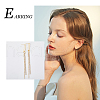 SUPERFINDINGS 12Pcs 2 Size Brass Oval Stud Earrings with 925 Sterling Silver Pins for Women KK-FH0005-08-7