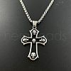 Skull Cross Punk Stainless Steel Pendant Necklaces for Men OQ7768-1