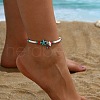 Starfish Alloy Synthetic Turquoise Beaded Anklets WG57D89-07-1