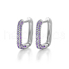 Rectangle S925 Sterling Silver Hoop Earrings AK6460-10-1