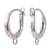 Anti-Tarnish Rhodium Plated 925 Sterling Silver Leverback Earring Findings STER-I017-087P-1