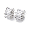 Brass Micro Pave Cubic Zirconia European Beads KK-F894-11P-2