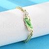 Brass Cuban Link Chain Bracelets BJEW-A035-03G-4