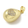 Rack Plating Brass Micro Pave Clear Cubic Zirconia Pendants KK-E114-02G-04-2