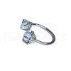 Double Claws 304 Stainless Steel Cubic Zirconia Hoop Lip Rings FS-WG1AB27-22-3