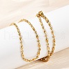 2.5MM 304 Stainless Steel Round Oval Link Chain Necklaces NJEW-M110-01G-4