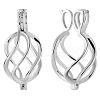 Beebeecraft 1Pc Rhodium Plated 925 Sterling Silver Cage Pendants STER-BBC0007-18A-1