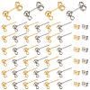   100Pcs 2 Color 304 Stainless Steel Ball Stud Earring Post STAS-PH0005-21-1