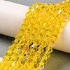 Transparent Electroplate Glass Beads Strands EGLA-A039-T3mm-L22-4