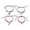 4Pcs Christmas Theme Alloy Enamel Charm Bracelets BJEW-TA00652-2