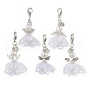 Handmade Glass Imitation Pearl Beaded and Polyester Wedding Dress Pendant Decorations Sets HJEW-MZ00257-2