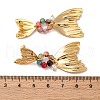 Fishtail Brass Micro Pave Cubic Zirconia Stud Earrings EJEW-R014-03G-5