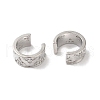 Ring with Leaf Brass Micro Pave Cubic Zirconia Cuff Earrings for Women EJEW-P281-07P-2