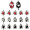 10Pcs 5 Styles Halloween Theme Alloy Resin Pendants FIND-YW0006-14-1