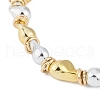 Two Tone Alloy Irregular Twist Beaded Necklaces for Women NJEW-Z043-01PG-01-3