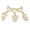 Valentine's Day Theme Brass Micro Pave Clear Cubic Zirconia Pendants ZIRC-N039-177-NF-3