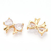 Brass Pave Clear Cubic Zirconia Charms KK-N254-166G-2