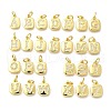 26Pcs Brass Micro Pave Cubic Zirconia Charms KK-R218-03G-1