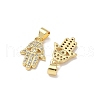 Brass Micro Pave Cubic Zirconia Pendants KK-Q068-46G-2