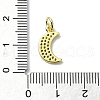 Moon Theme Brass Micro Pave Clear Cubic Zirconia Charms KK-H475-57G-04-3