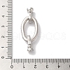 Oval Rack Plating Brass Micro Pave Clear Cubic Zirconia Fold Over Clasps KK-A225-14P-3