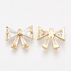 Brass Cubic Zirconia Charms KK-T035-41-2