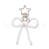 3Pcs 3 Colors Bowknot ABS Plastic Imitation Pearl Beaded Pendants Decoration HJEW-JM02992-4