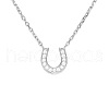 TINYSAND 925 Sterling Silver CZ Rhinestone Letter U Initial Pendant Necklaces TS-N210-S-1