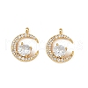 Brass Micro Pave Clear Cubic Zirconia Pendants KK-B137-19G-1