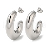 304 Stainless Steel Ring Stud Earrings EJEW-Z026-06P-1