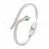Rhinestone Snake Open Cuff Bangle BJEW-N017-003P-3