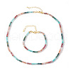 Natural Gemstone Beaded Bracelets & Necklaces Set for Women DW2258-5