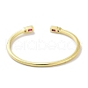 Brass Micro Pave Clear Cubic Zirconia Open Cuff Bangles BJEW-Z061-09B-3