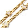 Resin Pearl Star Pendant Necklace with Curb Chains NJEW-D296-11G-3