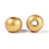 Spray Painted Round Natural Schima Wood Beads WOOD-A018-6mm-01-2