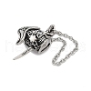 316 Surgical Stainless Steel Micro Pave Cubic Zirconia  Pendants STAS-D304-16AS-3