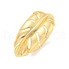 Brass Leaf Open Cuff Ring for Women RJEW-M173-14G-1