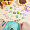 BENECREAT 16Pcs 8 Styles Food Grade Silicone Focal Beads SIL-BC0001-05-3