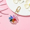 Flower Glass Pendant Decorations HJEW-TA00196-2