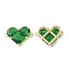 Brass Pave Cubic Zirconia Connector Charms KK-L208-04G-02-1