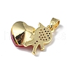 Real 18K Gold Plated Rack Plating Brass Micro Pave Clear Cubic Zirconia Pendants KK-C015-21G-14-3