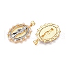 Brass Micro Pave Cubic Zirconia with ABS Imitation Pearl Pendants KK-T070-19G-2