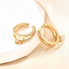 Brass Micro Pave Clear Cubic Zirconia Cuff Earrings EJEW-F370-11G-6
