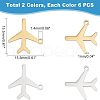 Unicraftale 12Pcs 2 Colors 201 Stainless Steel Pendants STAS-UN0035-68-4