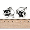Natural Obsidian Kitten Pendants G-J386-C17-14-3