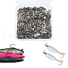 SUPERFINDINGS 100Pcs Brass with Stainless Steel Fishing Fishhook Connector Clasp FIND-FH0010-48B-4