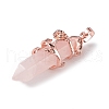 Natural Rose Quartz Pointed Pendants G-L524-13RG-10-4