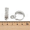 Heart Brass Micro Pave Clear Cubic Zirconia Hoop Earrings EJEW-S275-04P-5