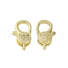 Brass Micro Pave Clear Cubic Zirconia Lobster Claw Clasps KK-B089-02G-1